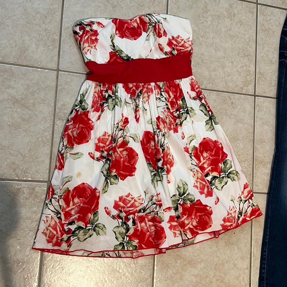 Strapless floral dress